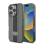 Guess IML Middle 4G Stripe Zadní Kryt pro iPhone 16 Pro Black