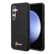 Guess PC/TPU Glitter Flakes Metal Logo Zadní Kryt pro Samsung Galaxy S24 Black