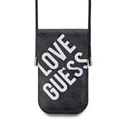 Guess PU 4G Big Love Logo Taška na Telefon Black