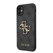 Guess PU 4G Metal Logo Zadní Kryt pro iPhone 11 Grey