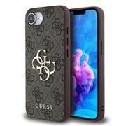 Guess PU 4G Metal Logo Zadní Kryt pro iPhone 16e Brown