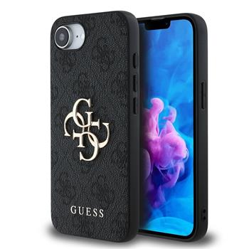 Guess PU 4G Metal Logo Zadní Kryt pro iPhone 16e Grey