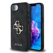 Guess PU 4G Metal Logo Zadní Kryt pro iPhone 16e Grey