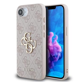 Guess PU 4G Metal Logo Zadní Kryt pro iPhone 16e Pink