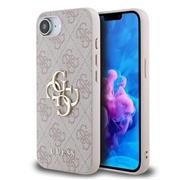 Guess PU 4G Metal Logo Zadní Kryt pro iPhone 16e Pink