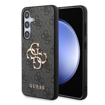 Guess PU 4G Metal Logo Zadní Kryt pro Samsung Galaxy S24 Grey