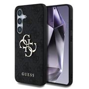 Guess PU 4G Metal Logo Zadní Kryt pro Samsung Galaxy S25 Grey