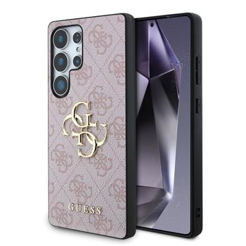 Guess PU 4G Metal Logo Zadní Kryt pro Samsung Galaxy S25 Ultra Pink