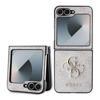 Guess PU 4G Metal Logo Zadní Kryt pro Samsung Galaxy Z Flip 6 Pink