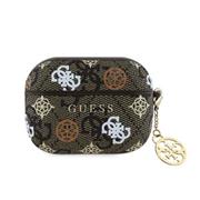 Guess PU 4G Peony Charm Pouzdro pro AirPods 3 Brown