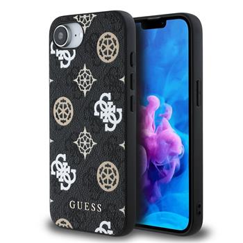 Guess PU 4G Peony MagSafe Zadní Kryt pro iPhone 16e Black