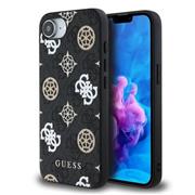 Guess PU 4G Peony MagSafe Zadní Kryt pro iPhone 16e Black