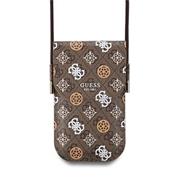 Guess PU 4G Peony Multicolor Taška na Telefon Brown