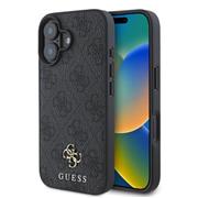 Guess PU 4G Small Metal Logo MagSafe Zadní Kryt pro iPhone 16 Grey