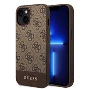 Guess PU 4G Stripe Zadní Kryt pro iPhone 14 Brown