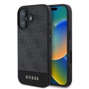 Guess PU 4G Stripe Zadní Kryt pro iPhone 16 Grey