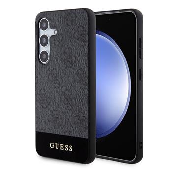 Guess PU 4G Stripe Zadní Kryt pro Samsung Galaxy S24 Grey