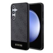 Guess PU 4G Stripe Zadní Kryt pro Samsung Galaxy S24 Grey