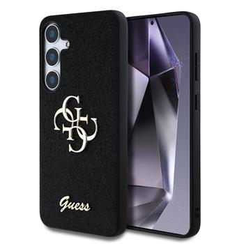 Guess PU Fixed Glitter 4G Metal Logo Zadní Kryt pro Samsung Galaxy S25+ Black