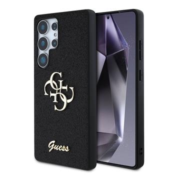 Guess PU Fixed Glitter 4G Metal Logo Zadní Kryt pro Samsung Galaxy S25 Ultra Black