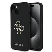 Guess PU Grained 4G Metal Logo Zadní Kryt pro iPhone 13 Black