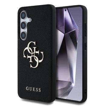 Guess PU Grained 4G Metal Logo Zadní Kryt pro Samsung Galaxy S25 Black