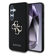 Guess PU Grained 4G Metal Logo Zadní Kryt pro Samsung Galaxy S25 Black