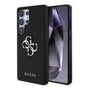 Guess PU Grained 4G Metal Logo Zadní Kryt pro Samsung Galaxy S25 Ultra Black