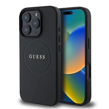 Guess PU Grained Classic Logo MagSafe Zadní Kryt pro iPhone 16 Pro Max Black