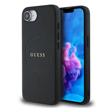 Guess PU Grained Classic Logo MagSafe Zadní Kryt pro iPhone 16e Black