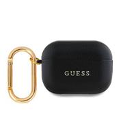 Guess PU Grained Classic Logo Pouzdro pro AirPods Pro 2 Black