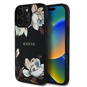 Guess PU Grained Magnolia MagSafe Zadní Kryt pro iPhone 16 Pro Black