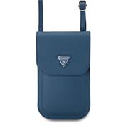 Guess PU Grained Triangle Logo Taška na Telefon Blue