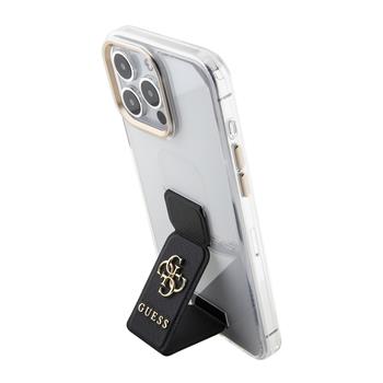 Guess PU Grip Stand 4G Metal Logo Zadní Kryt pro iPhone 15 Pro Black