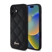 Guess PU Leather Quilted Zadní Kryt pro iPhone 16 Black