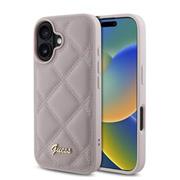 Guess PU Leather Quilted Zadní Kryt pro iPhone 16 Pink