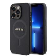 Guess PU Saffiano MagSafe Zadní Kryt pro iPhone 15 Pro Black