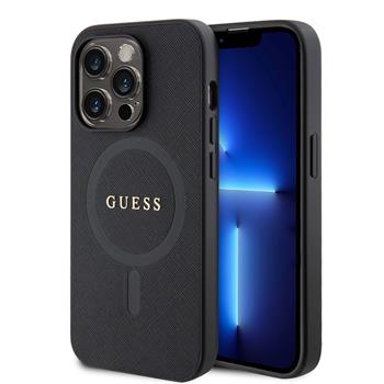 Guess PU Saffiano MagSafe Zadní Kryt pro iPhone 15 Pro Max Black