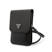 Guess PU Saffiano Triangle Logo Taška na Telefon Black