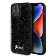 Guess Sequin Script Logo Zadní Kryt pro iPhone 12/12 Pro Black