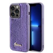 Guess Sequin Script Logo Zadní Kryt pro iPhone 14 Pro Purple