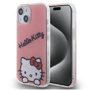 Hello Kitty IML Daydreaming Logo Zadní Kryt pro iPhone 15 Pink