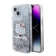 Hello Kitty Liquid Glitter Electroplating Head Logo Zadní Kryt pro iPhone 15 Transparent