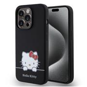 Hello Kitty Liquid Silicone Daydreaming Logo Zadní Kryt pro iPhone 15 Pro Black