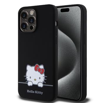 Hello Kitty Liquid Silicone Daydreaming Logo Zadní Kryt pro iPhone 15 Pro Max Black