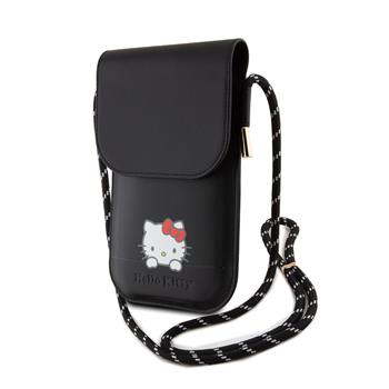 Hello Kitty PU Leather Daydreaming Logo Taška na Telefon Black