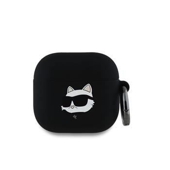 Karl Lagerfeld 3D Logo NFT Choupette Head Silikonové Pouzdro pro AirPods 4 Black