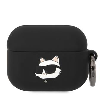 Karl Lagerfeld 3D Logo NFT Choupette Head Silikonové Pouzdro pro Airpods Pro Black