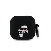 Karl Lagerfeld 3D Logo NFT Karl and Choupette Silikonové Pouzdro pro AirPods 4 Black