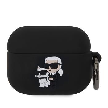 Karl Lagerfeld 3D Logo NFT Karl and Choupette Silikonové Pouzdro pro AirPods Pro Black